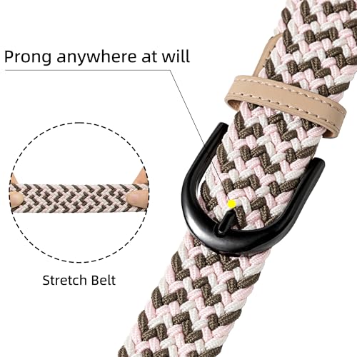 Image of Mile High Life | Braided Stretch Elastic Belts | Pin Oval Solid Black Belt Buckle | PU Loop End Tip Men /Women /Junior Belt