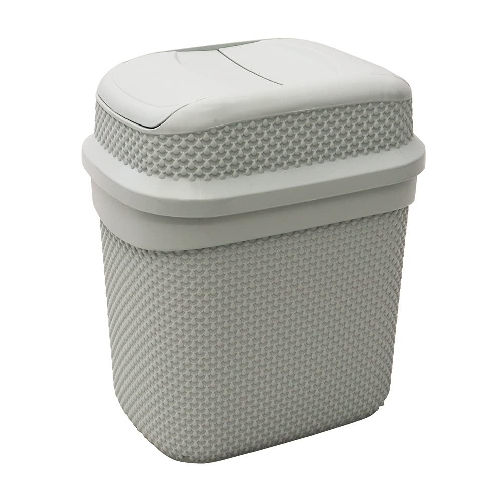 JVL Droplette 11L Push Top Bin - Light Grey
