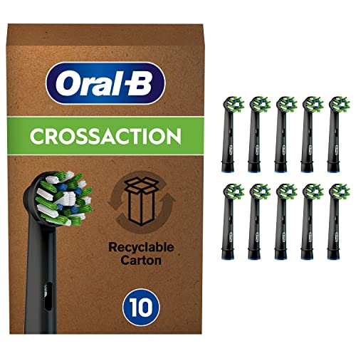 Oral-B Cross Action Clean Maximiser, Embout, Brossettes de Rechange, Pack de 10, Blanc, Clean Maximiser pour Brosse à Dents Électrique Jusqu’à 100 % d’élimination de la Plaque Dentaire