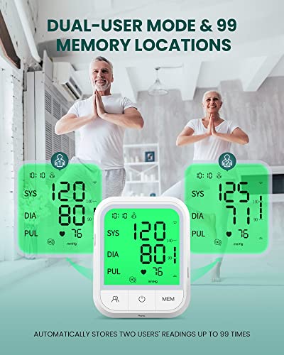 Blood Pressure Machine - Automatic Bp Monitor With Large 4.7" 4-Color Lcd Display, 8.8-17.7" Adjustable Blood Pressure Cuff, Battery Operated & Rechargeable #TOP1