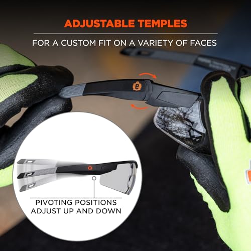 Image of Ergodyne Skullerz Dellenger Anti Scratch Safety Glasses with Adjustable Temples, Anti Fog, z87
