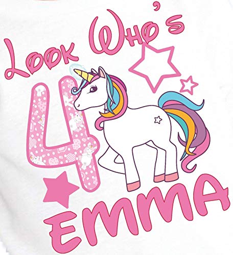 Look Whos Girls Kids Youth My Little Unicorn Pony Personalized Birthday T Shirt Tee Custom Name Age Cute Magic Gift Ideas #TOP1