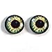 16mm Glass Eyes Olive Green Fantasy Pair Taxidermy Sculptures or Jewelry Making Crafts Set of 2