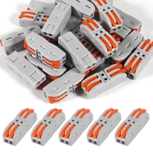 Conector de cableado de palanca profesional: kit de empalmes de 2, 3 y 5 puertos con 55 piezas 4
