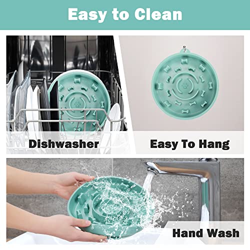 Silicone Slow Feeder Dog Bowl With Suction Cup, Slow Feeder Cat Bowl,Slow Down Pets' Eating Speed, Promote Digestion, Novel Design With Suction Cups And Hanging Buckles. Medium（5.9 * 5.9 * 1.57In） #TOP6