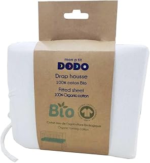 Mon PTIT Dodo Fitted Sheet Organic 130G/M² 50 x 100 White