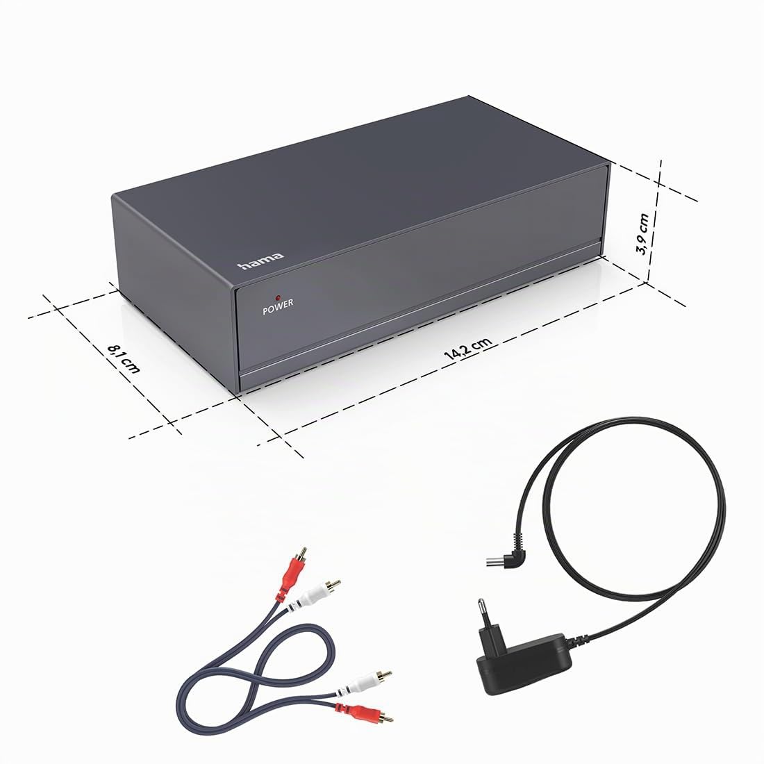 Hama Préamplificateur Phono Stéréo pour Platine Vinyle, Noir