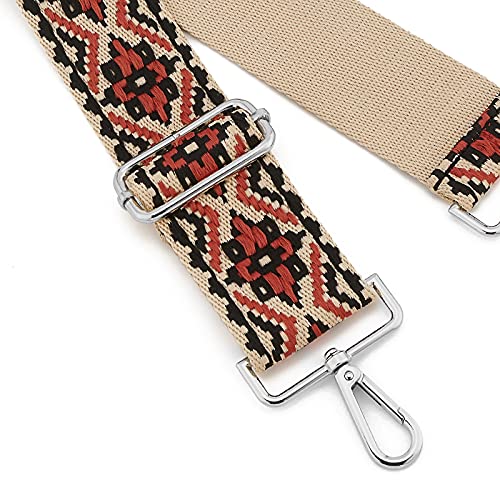 Image of Silvery Buckles Wide Shoulder Strap Adjustable Replacement Belt Crossbody Canvas Bag Handbag