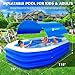 Inflatable Pool with Canopy, Large Inflatable Swimming Pool for Kids,Adult, Blow Up Pools with Seats,Backrest.Durable Thickened Inflatable Family Pools for Backyard,118