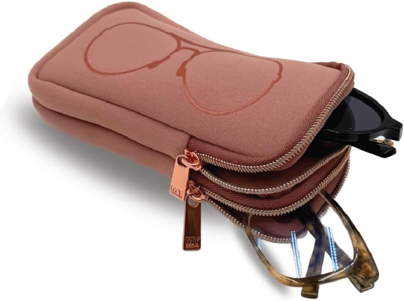 MYTAGALONGS Double Eyeglass Case with 2 Compartments