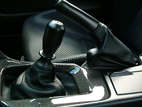 RedlineGoods Shift Boot Compatible with Nissan Skyline R34 1999-02. Tailor Made - not Universal. Genuine top-Grade Italian Black Leather with Black Thread
