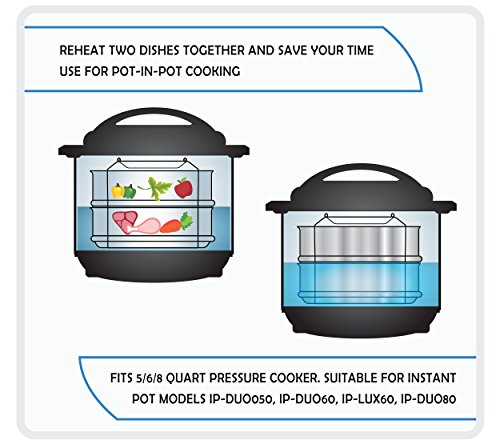 Original Stack N’ Cook Stackable Insert Pans - 6, 8 Qt Electric Pressure Cooker - Accessories for Instant Pot Baking, Lasagna Pan, Food Steamer, Pot in Pot - Interchangeable Lids - Thumbnail 7