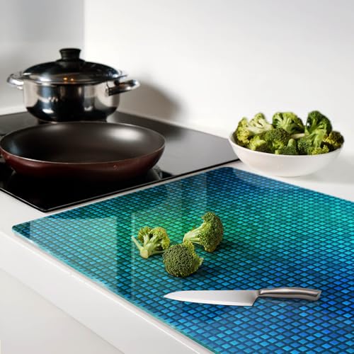 Planche à découper en verre 80x52 cm grand format résistant à la chaleur pour cuisine - 4