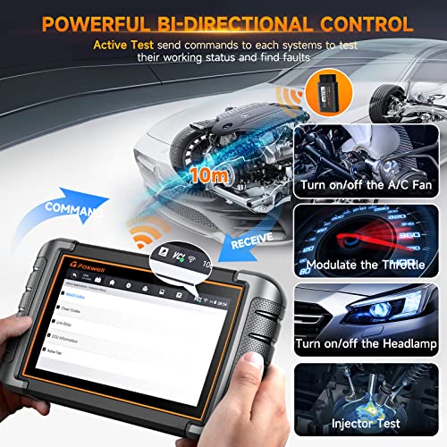 Foxwell Nt809Bt Bidirectional Scan Tool Bluetooth Wireless, 3-Year Free Update (Worth $600) All System Code Reader Car Diagnostic Tool For All Cars, Obd2 Scanner 30+Resets Canfd/Doip Fca Autoauth 2023 #TOP2