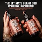 Viking Revolution Beard Wash & Beard Conditioner Set with Argan & Jojoba Oils - Softens and Strengthens - Natural Sandalwood Scent - Beard Shampoo with Beard Oil (17 oz) - Image 2