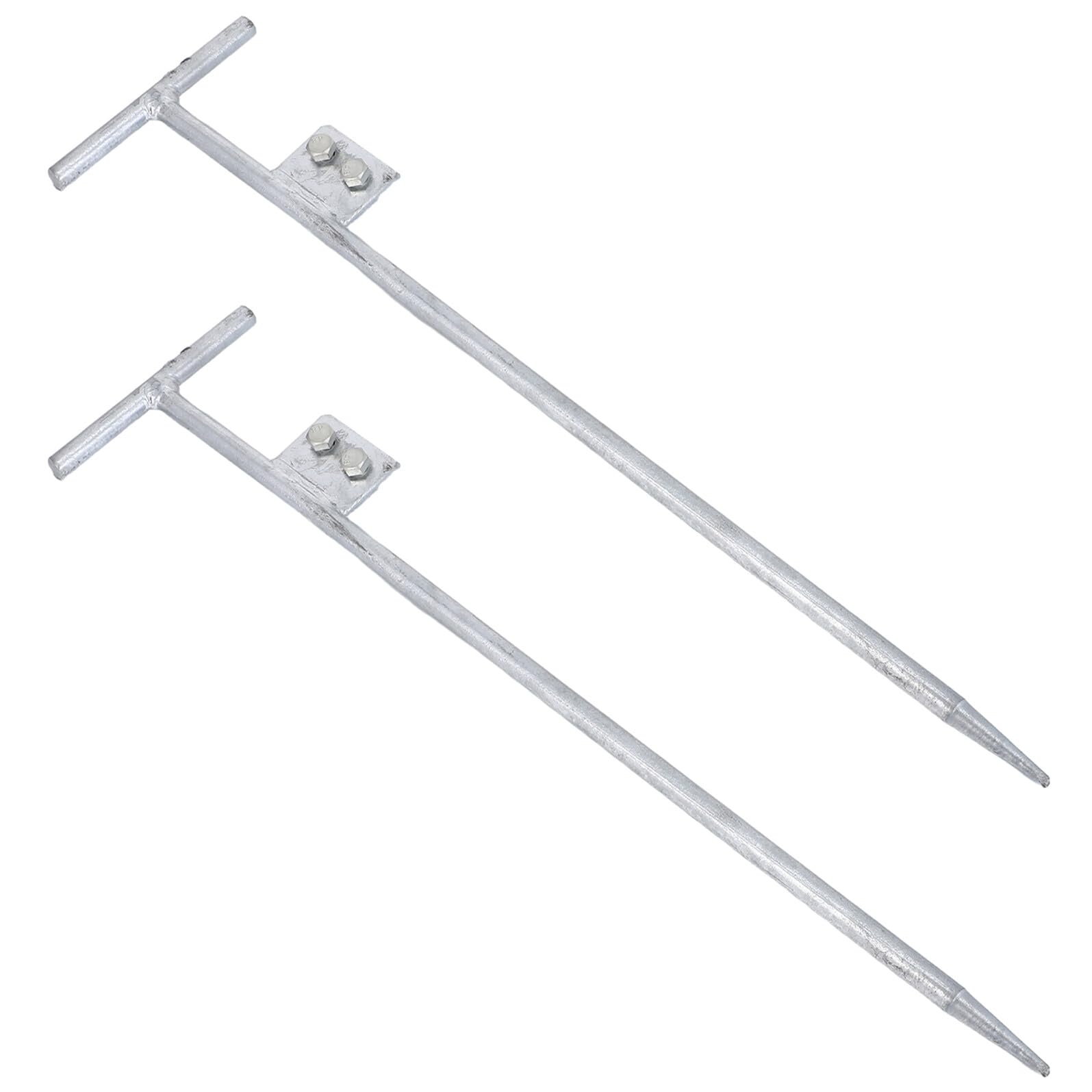 VILLCASE Picchetti di Messa a Terra Elettrici Zincati Tipo T 12X500Mm Set da 2 per Impianti Domestici e Recinzioni Elettriche Resistenti alle Intemperie Installazione Rapida per