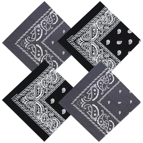 Image of Mochabao 100% Cotton 27 inch x 27 inch Large Bandanas for Men & Women, Multi-Purpose Bandana Headbands, Square Head Scarf