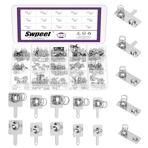 Swpeet 150Pcs AAA Battery Conversion Springs Kit
