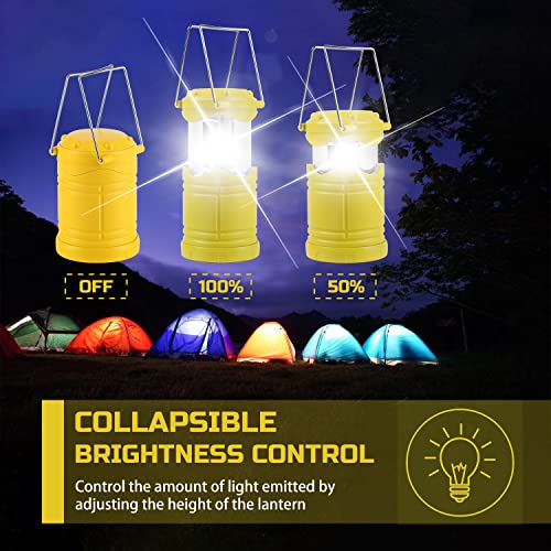 Lichamp 4 Pack Led Camping Lanterns, Battery Powered Camping Lights Led Super Bright Collapsible Flashlight Portable Emergency Supplies Kit, A4Yl #TOP3