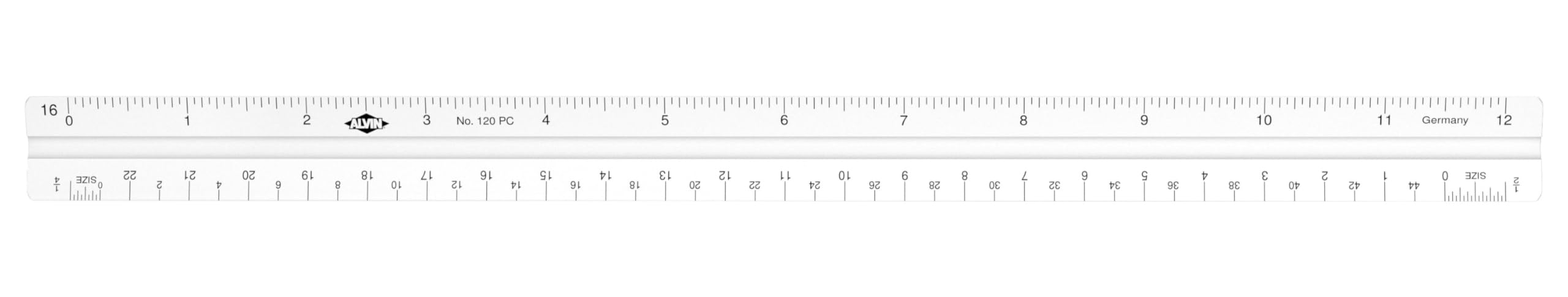 Alvin, Combination Triangular Scale, Metric and English Measurements, White Drafting, Architecture and Drawing Ruler - 12 Inches