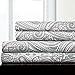 1500 Supreme Collection King Sheet Sets Paisley Gray - Luxury Hotel Bed Sheets and Pillowcase Set for King Mattress - Extra Soft, Elastic Corner Straps, Deep Pocket Sheets, King, Paisley Gray