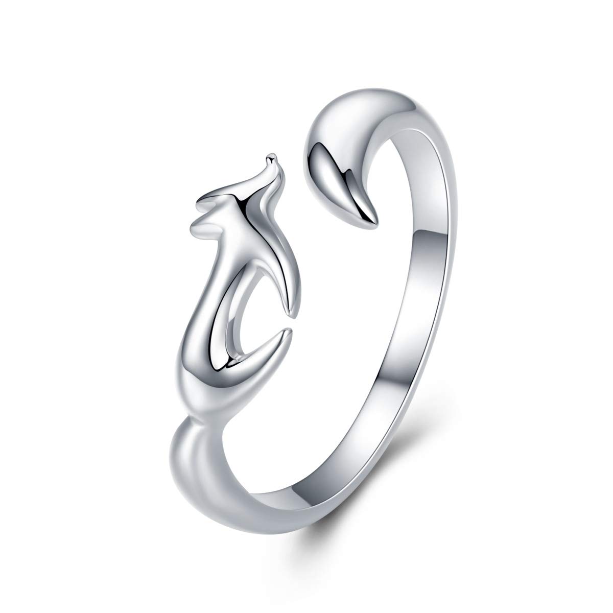Bague queue de renard argent 925 femme le cadeau ajustable idéal - 8