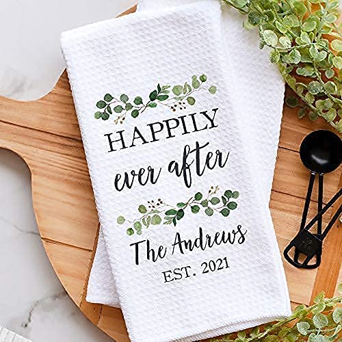 Wedding Waffle Weave Dish Towel | Personalized Kitchen Towel | Housewarming Gift | Wedding Gift | Personalized Dish Towel | Bridal Shower Gift #TOP2