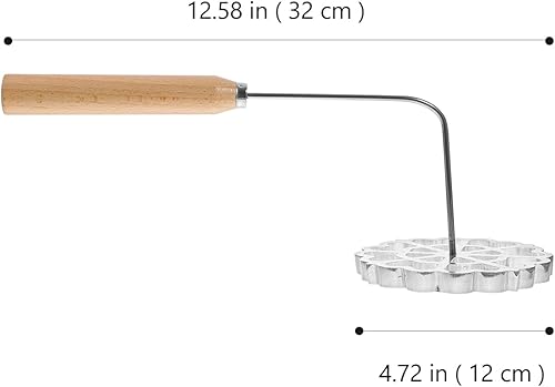 Miniatura 6 de TOVINANNA Molde de hierro de roseta con mango de madera, molde para hacer galletas de 4.7 pulgadas, colador de malla, embudo para hacer pasteles