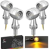 clignotants moto chrome LED Haute Luminosité: le matériau du boîtier est un abat - jour PC de précision avec une transmission lumineuse élevée et une durée de vie de la lampe LED haute luminosité allant jusqu'à 50 000 heures.
