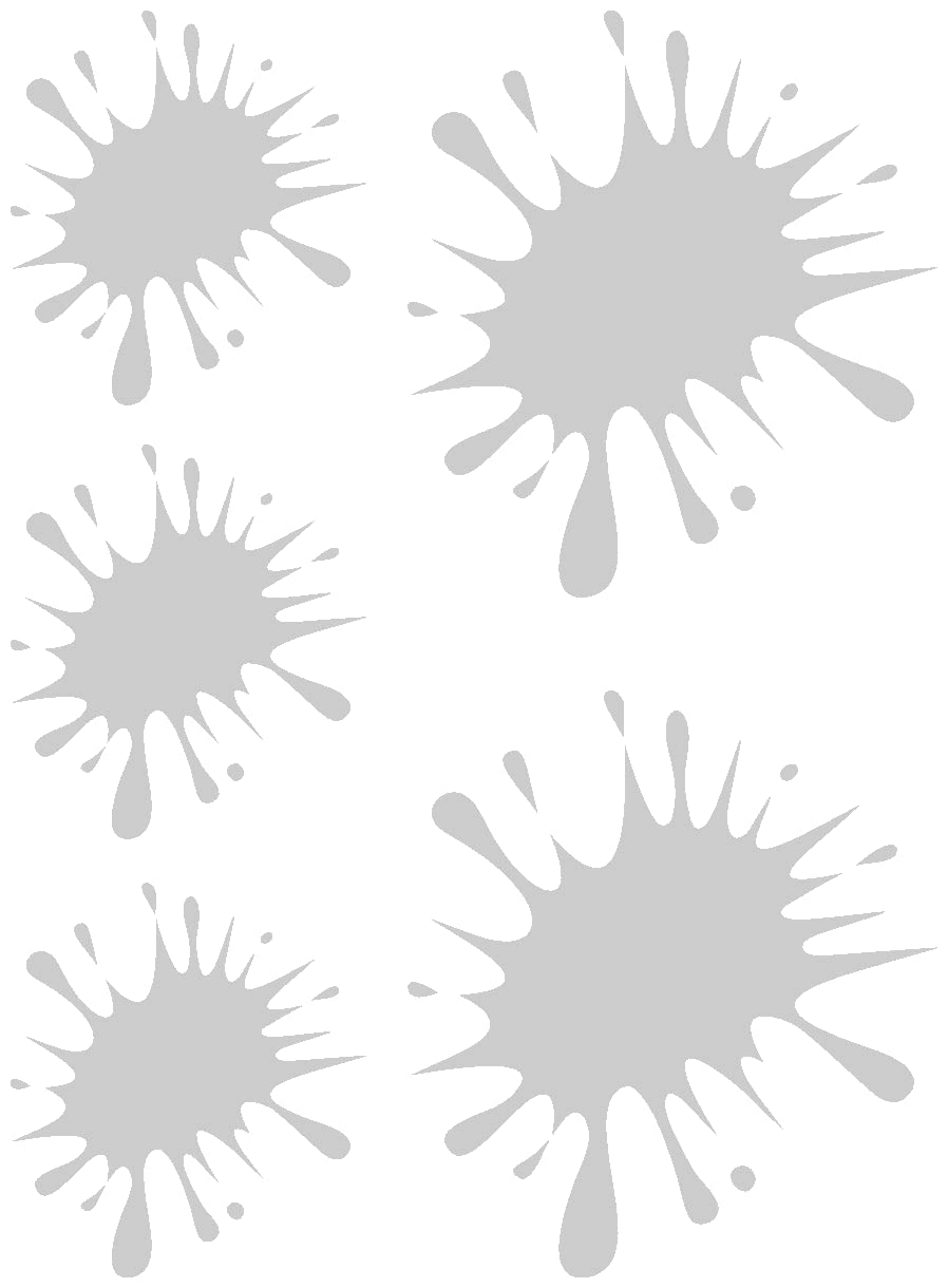 Samunshi® Farbklecks Aufkleber Klecks Sticker 5er Set 2x8x9cm,3x5x6cm silber