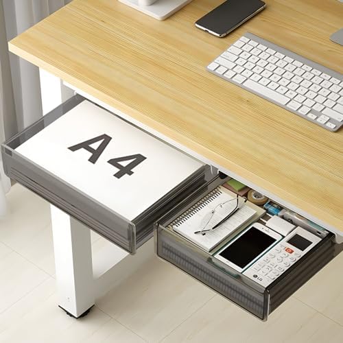 Under Desk Table Drawer Storage Organizer,2 Pack Large & Medium S...