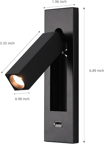 Miniatura 9 de Luz de lectura LED para montar en la pared, luces de cabecera empotradas ajustables con interruptor, aplique de pared para lectura, foco de lectura