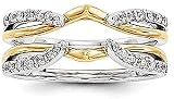 1ct Diamond Enhancer Solitaire Engagement Ring 14k Two Tone Gold Plated Guard Wrap Jacket (4)
