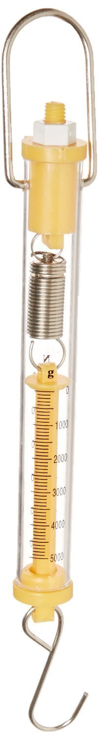 WKM Weighing Scale Hanging Spring Balance Acrylic Tubular Dynamometer- Dual Transparent Scale, 50N/5KG-image-0