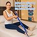 Gjinxi 1pc 45 Inch Leg Lifter Strap Rigid with Multi Loops for After Hip Replacement Knee Surgery Recovery, Long Leg Lifter Strap for Adult & Elderly Aids for Getting in and Out of Bed - Blue