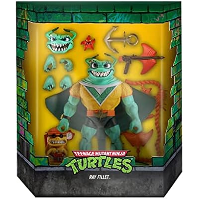 Super7 ULTIMATES! Teenage Mutant Ninja Turtles Ray Fillet - 7 TMNT Action Figure with Accessories Classic Cartoon Collectibles and Retro Toys