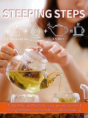 Image of TeeLux Jasmine Green Tea Loose Leaf, Premium Jasmine Chun Hao, 8.8 oz