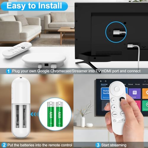 Voice Remote Control for Google TV Streamer 4K, Google Chromecast with Google TV HD/4K Snow Streaming Media Player, Voice Remote Control G9N9N Replacement (Remote Control Only) - 3