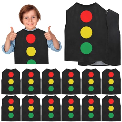 Costume de feu de signalisation Geyoga noir pour adulte, pack de 12 pièces unisexes pour fête