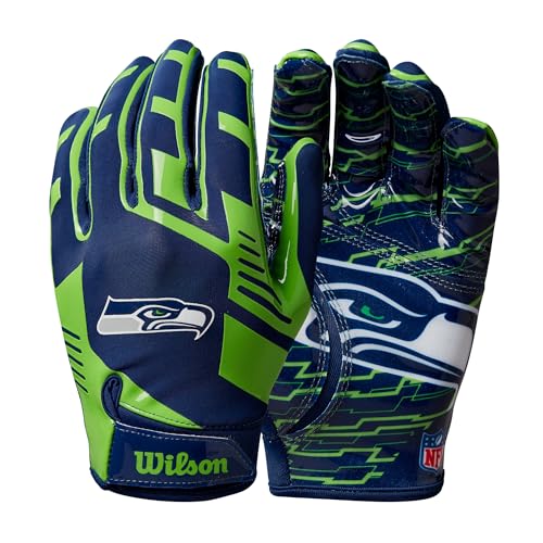 Image of Wilson NFL Stretch Fit Football Gloves - Youth and Adult Sizes