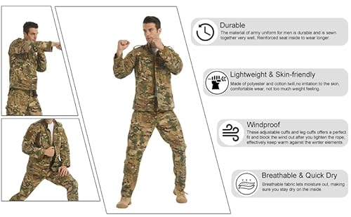 Minghe Military Tactical Men's Combat Uniform Set Shirt And Pants Sets Cp Camo Uniforms For Army Airsoft Paintball Hunting, Medium #TOP5