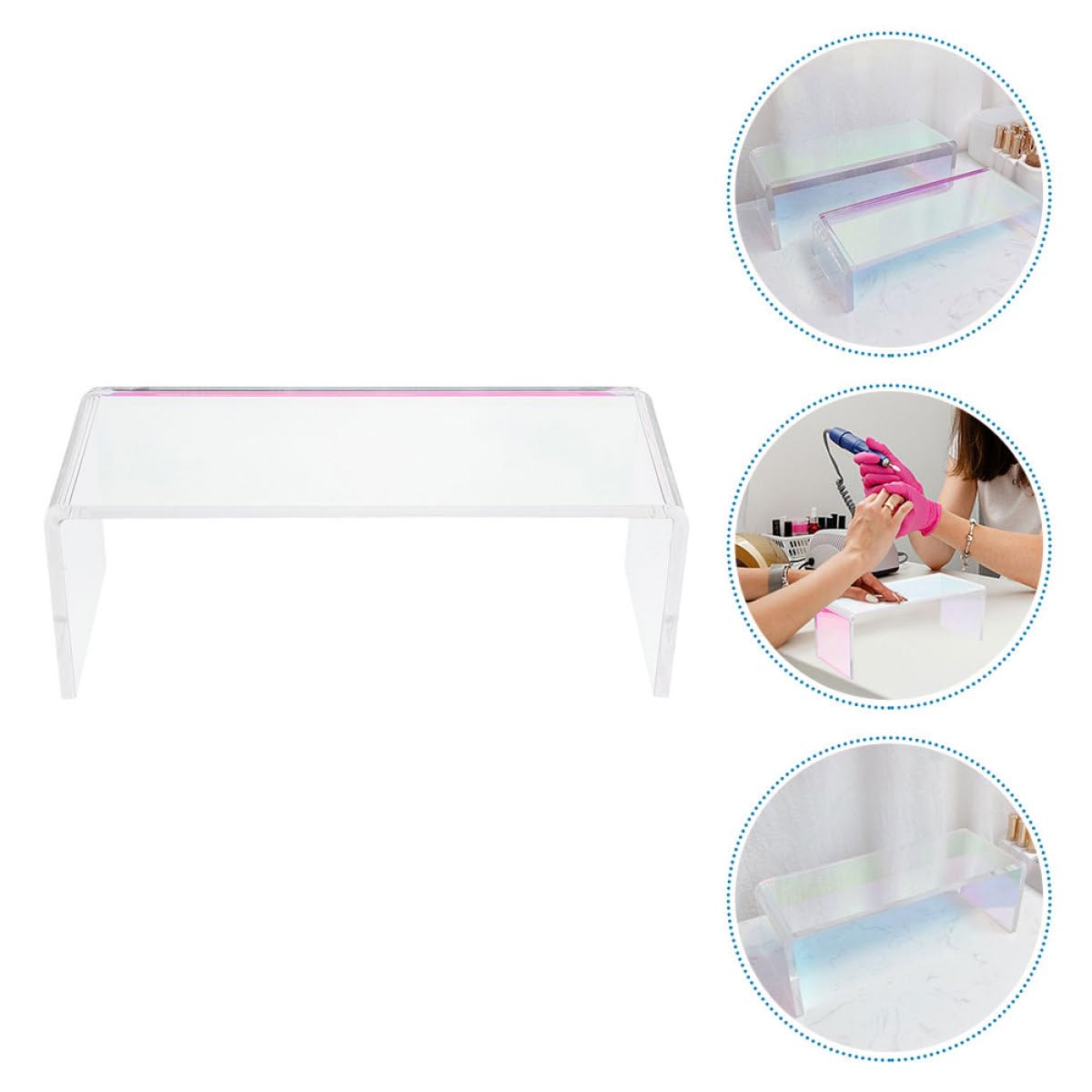 ifundom Cuscino Poggiamani Ispessito Trasparente per Manicure, Supporto per Nail Art Professionale, Accessorio Salone Bellezza e Uso Domestico