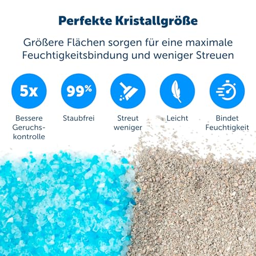 PetSafe ScoopFree Ersatzschale mit Blauem Kristall Katzenstreu - Geruchskontrolle, Staubfrei, Auslaufschutz - 3er-Pack