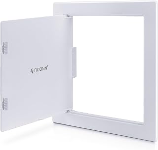 TICONN 12x12 Inch Drywall Access Panel - Durable ABS Plastic Wall Hole Cover for Plumbing, Electrical, Easy Install Door