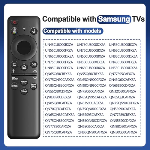 KJDiSRPin Samsung TV Remote, Solar Voice Remote Replacement for Samsung Neo QLED 8K HDR Frame Smart TVs 2023 Model BN59-01432A - Thumbnail 7
