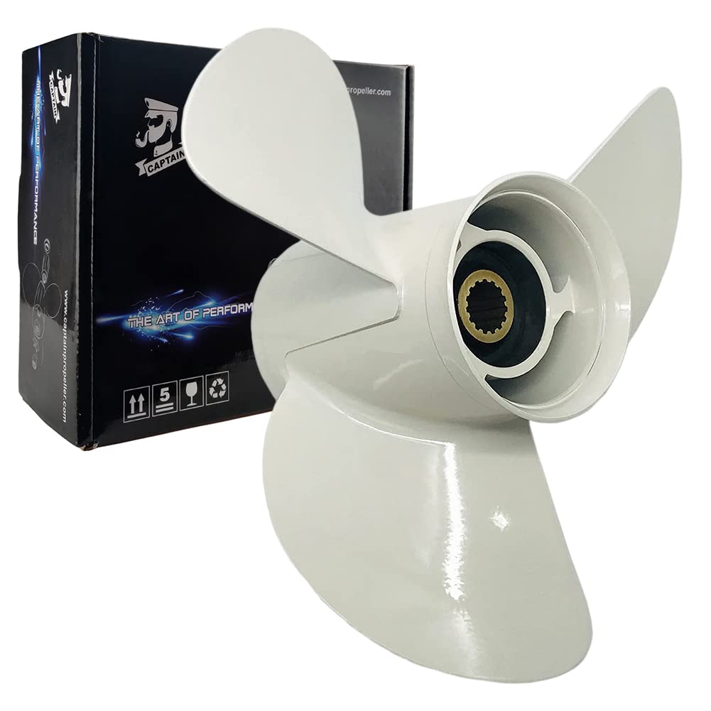 Boatman Elica fuoribordo in alluminio per barche Yamaha Motori 50 60 70 75 80 85 90 100 115 130Hp, 15 Spline Dente, Dente DX