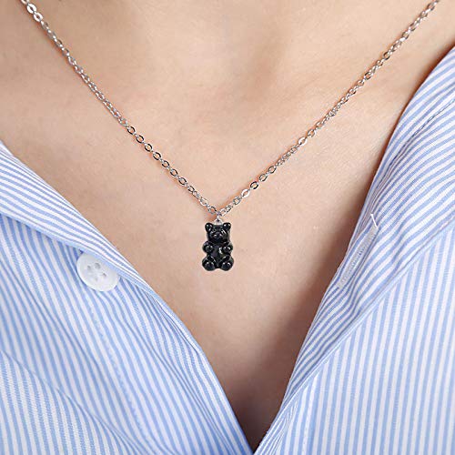 RUIZHEN Cute Mini Gummy Bear Dangle Earrings Pendant Necklace Jewelry Set Cute Animal Earrings3