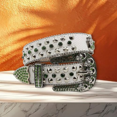 Elegant Waist Belt Studded Rhinestones Grommet For Street Dance Rivets Belt Punk Waist Chain Skull Buckle4
