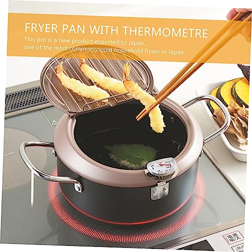 Alipis fritadeira com termômetro mini frigideira funda frigideira de batata Panela de sopa frigideir