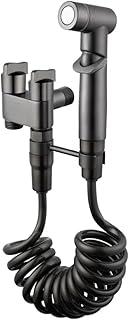 Ducha Higiênica Luxo 1/4 Volta Design Moderno Flexível Aspiral1,20m (Preto Fosco)